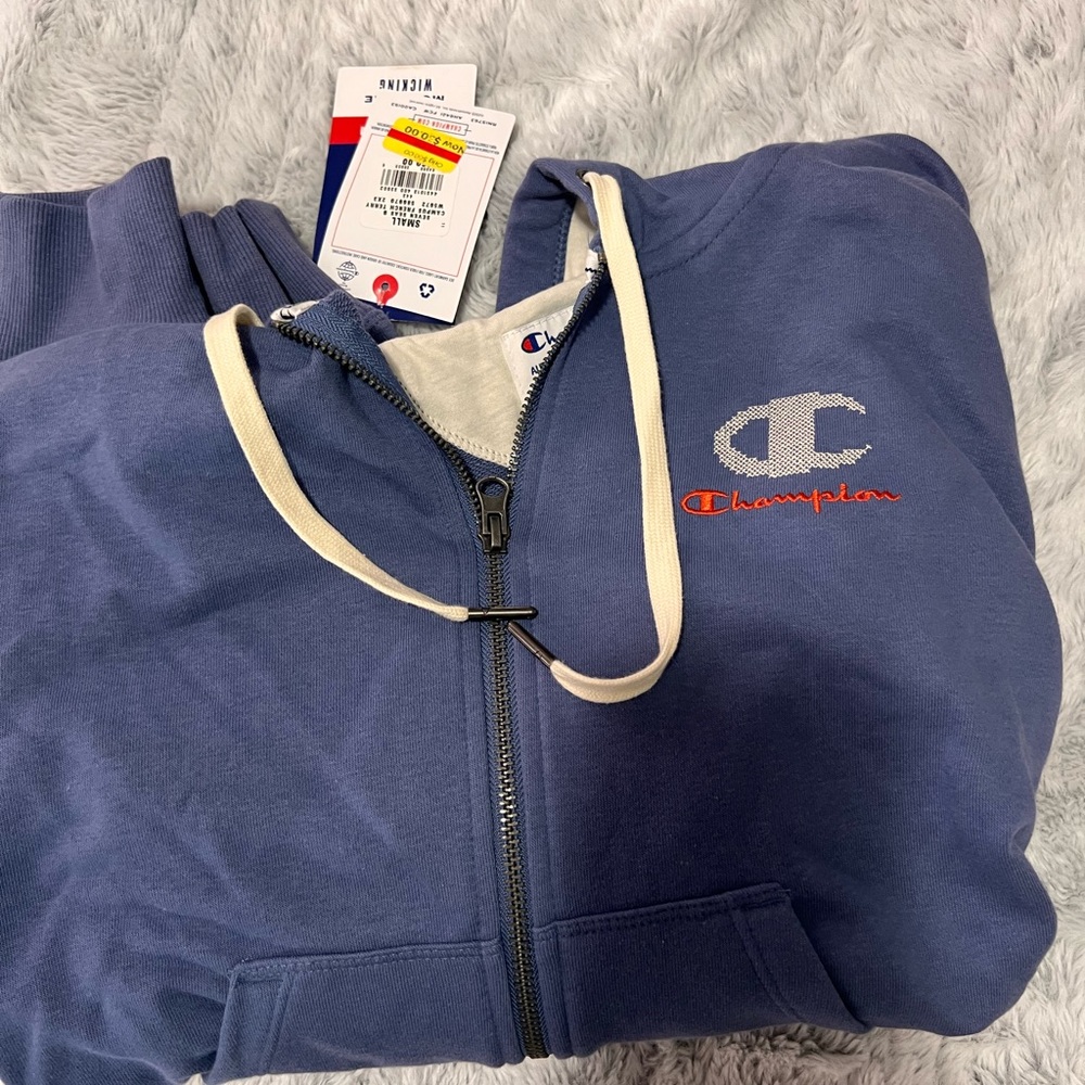 Champion Blue Zip-Up Hoodie NWT